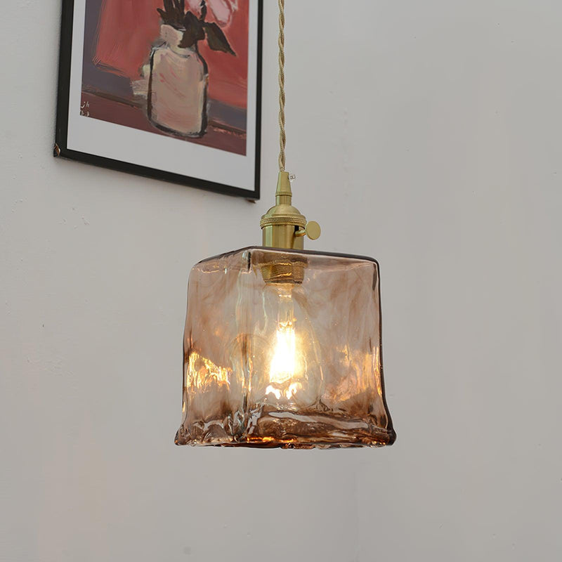Pendellampa I Brunt Vintage-Glas
