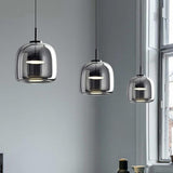 Pendellampa I Nordiskt Svart Glas