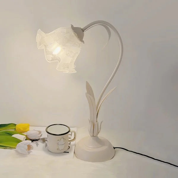 Justerbar Bordslamp Med Blommor Vintage