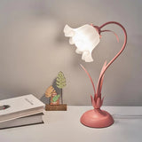 Justerbar Bordslamp Med Blommor Vintage