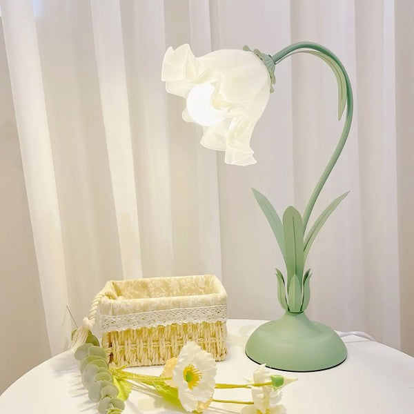 Justerbar Bordslamp Med Blommor Vintage