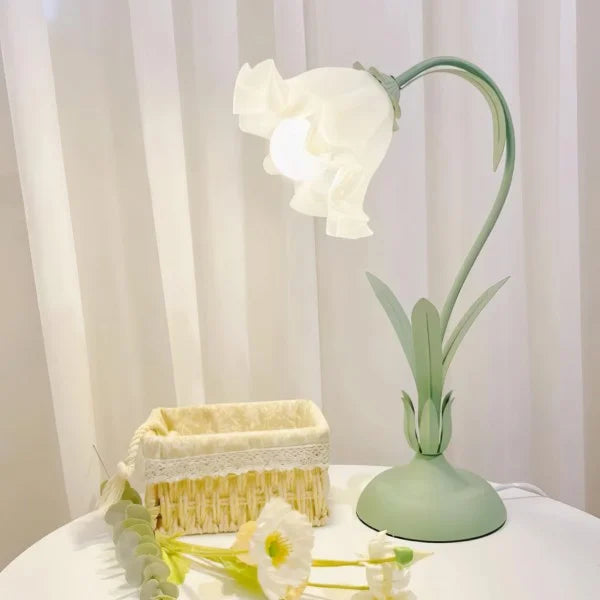 Justerbar Bordslamp Med Blommor Vintage