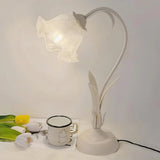 Justerbar Bordslamp Med Blommor Vintage