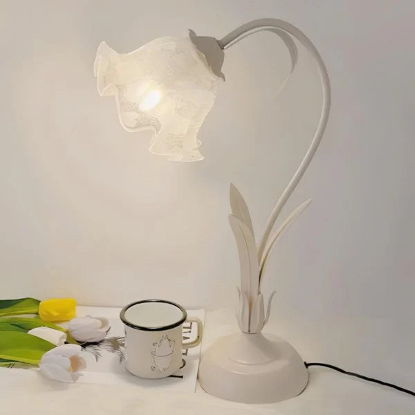 Justerbar Bordslamp Med Blommor Vintage