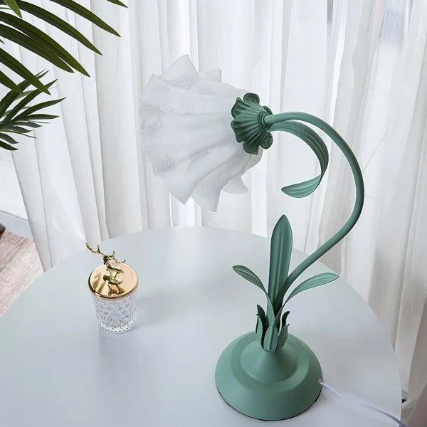 Justerbar Bordslamp Med Blommor Vintage