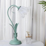 Justerbar Bordslamp Med Blommor Vintage