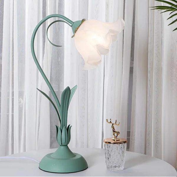 Justerbar Bordslamp Med Blommor Vintage