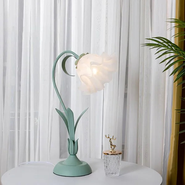 Justerbar Bordslamp Med Blommor Vintage