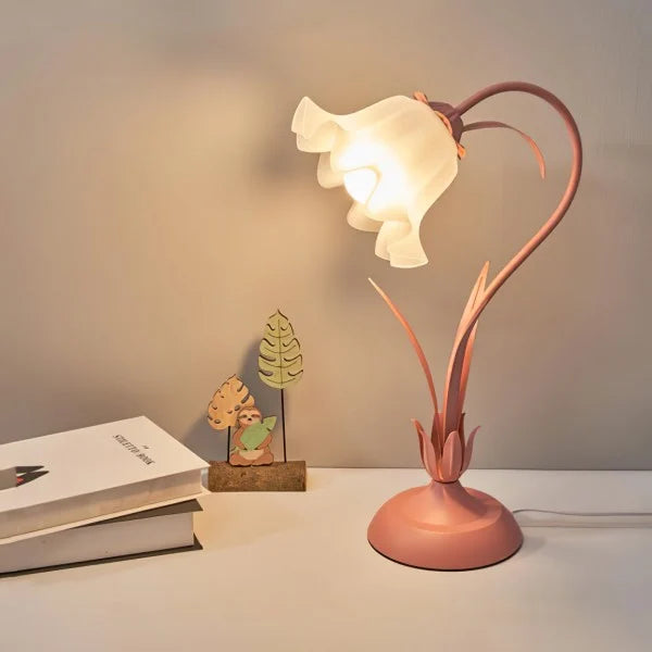 Justerbar Bordslamp Med Blommor Vintage