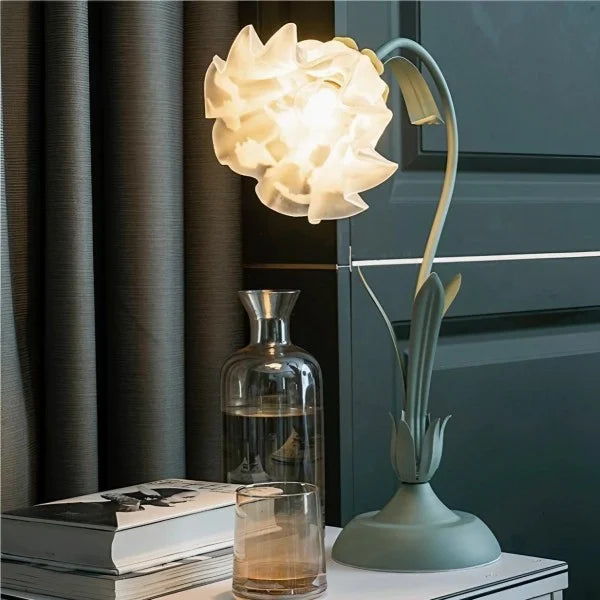 Justerbar Bordslamp Med Blommor Vintage