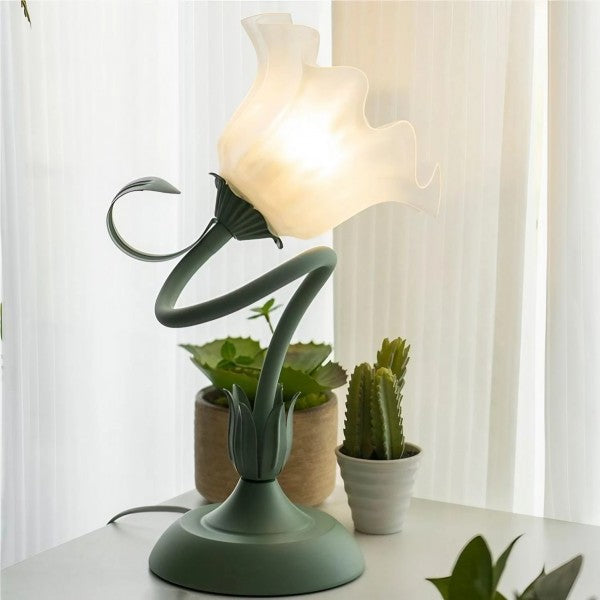 Justerbar Bordslamp Med Blommor Vintage
