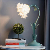 Justerbar Bordslamp Med Blommor Vintage