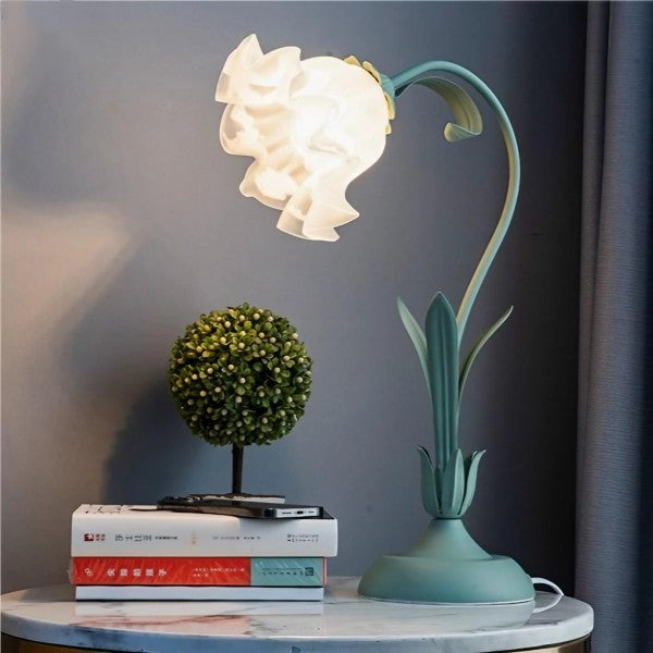 Justerbar Bordslamp Med Blommor Vintage