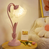 Justerbar Bordslamp Med Blommor Vintage