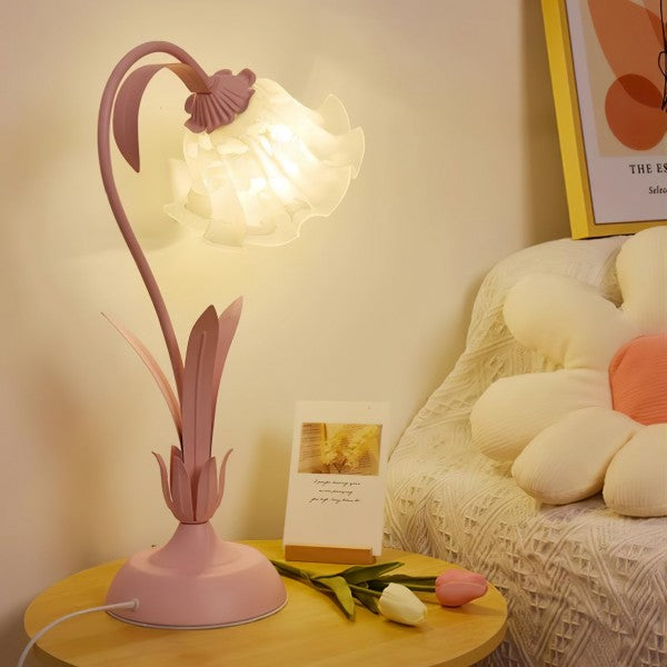 Justerbar Bordslamp Med Blommor Vintage