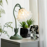 Justerbar Bordslamp Med Blommor Vintage