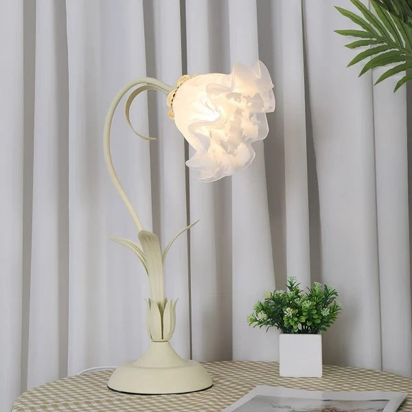 Justerbar Bordslamp Med Blommor Vintage