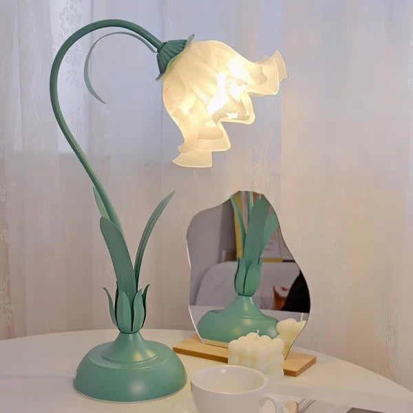 Justerbar Bordslamp Med Blommor Vintage