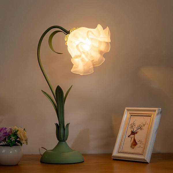 Justerbar Bordslamp Med Blommor Vintage